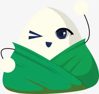 卡通手绘欢乐粽子装饰插画免抠