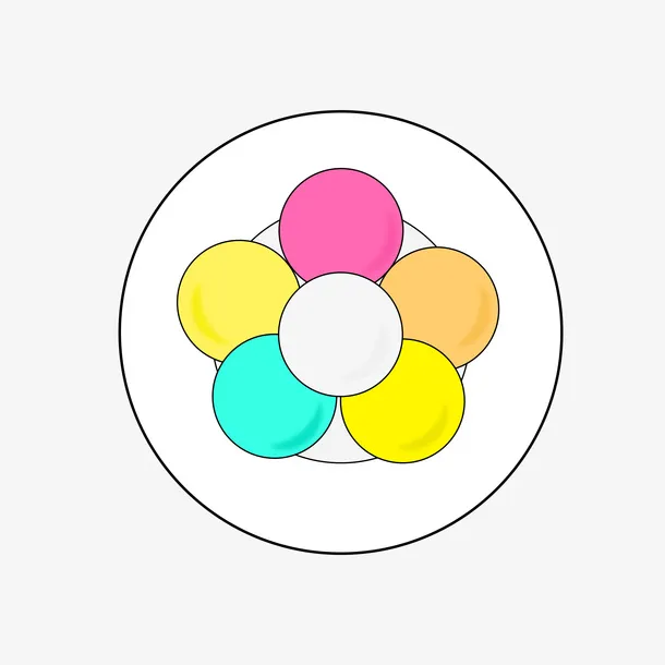 年彩色汤圆免抠