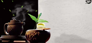 茶韵养生宣传海报背景高清