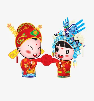 卡通新郎新娘免抠
