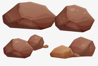 手绘礁石堆免抠