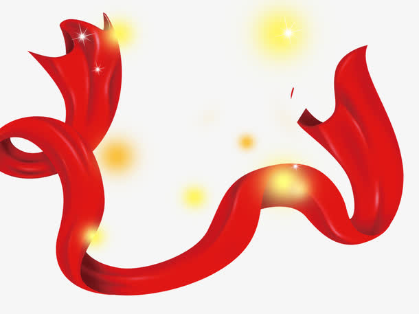 1周年庆典活动海报免抠漂浮彩带元素