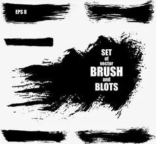 矢量笔刷素材免抠装饰墨迹笔触元素