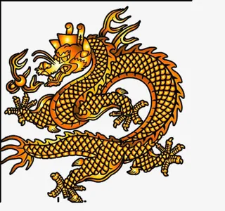 金色龙形底纹免抠