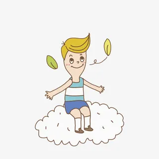 云朵上的男孩免抠