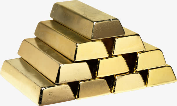一堆金条免抠