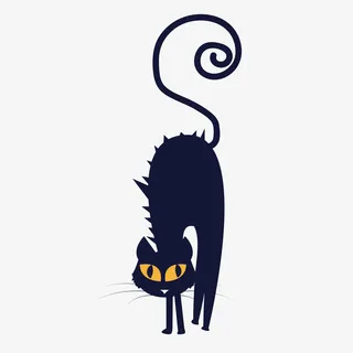 万圣节元素之猫汗毛炸立免抠