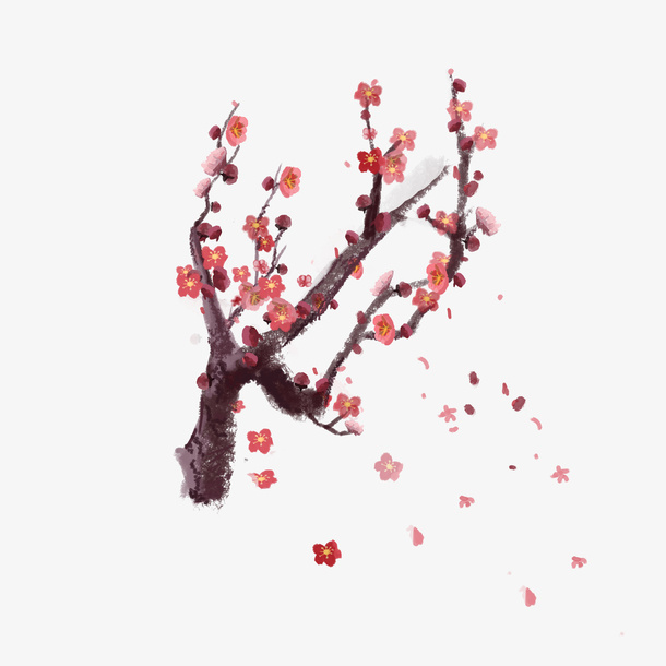 中国风梅花装饰元素免抠