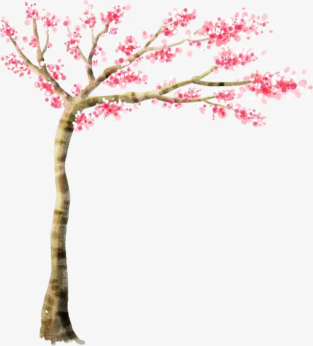 春天唯美梦幻花朵大树免抠