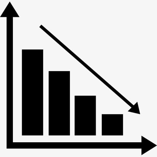 下降的柱状图图表图标免抠