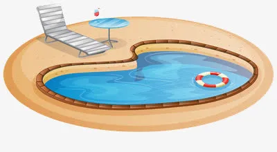 圆形游泳池免抠