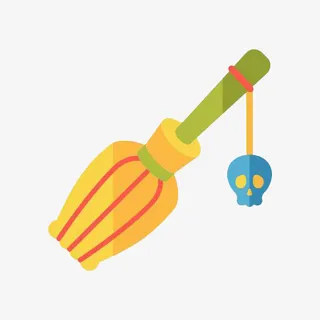 万圣节女巫的扫把元素免抠