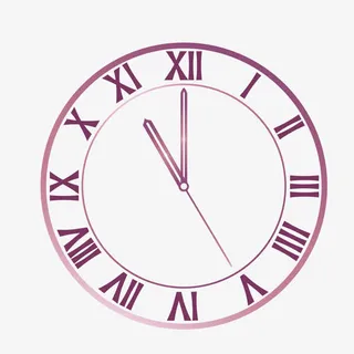 矢量红色手绘线条表盘时刻表免抠