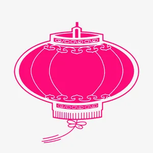 紫色中国风灯笼装饰图案免抠