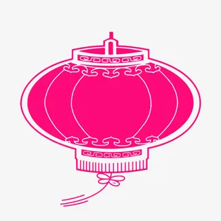 紫色中国风灯笼装饰图案免抠