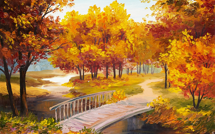 油画公园背景素材高清