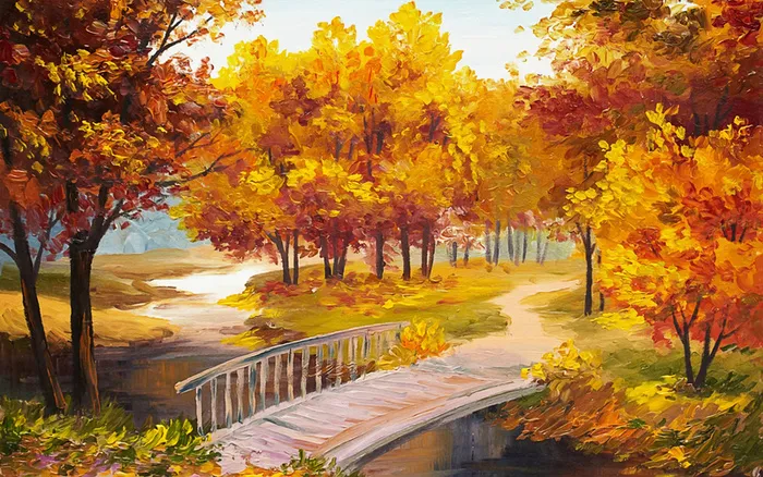油画公园背景素材高清