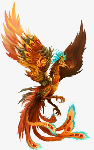 展开翅膀的凤凰免抠