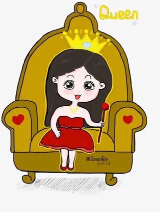 女王宝座卡通漫画图免抠
