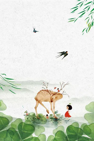 年手绘风立春传统节日海报高清