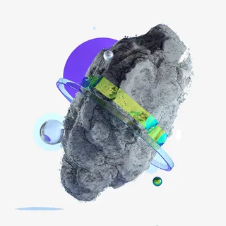 斜着的石头免抠