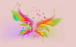 炫彩音符造型七彩蝴蝶免抠