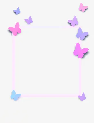 店铺上新小清新蝴蝶边框免抠
