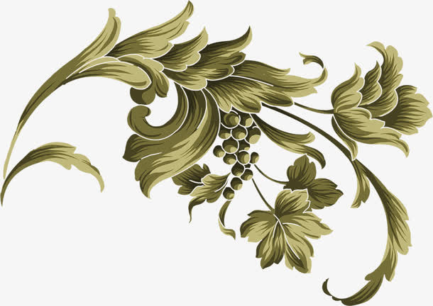 手绘鲜花春节卡片免抠