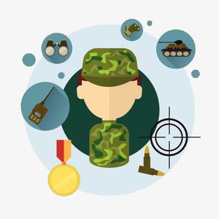 卡通新兵必备装备免抠