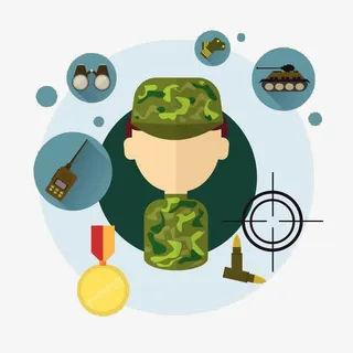 卡通新兵必备装备免抠