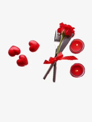 情人节餐具免抠