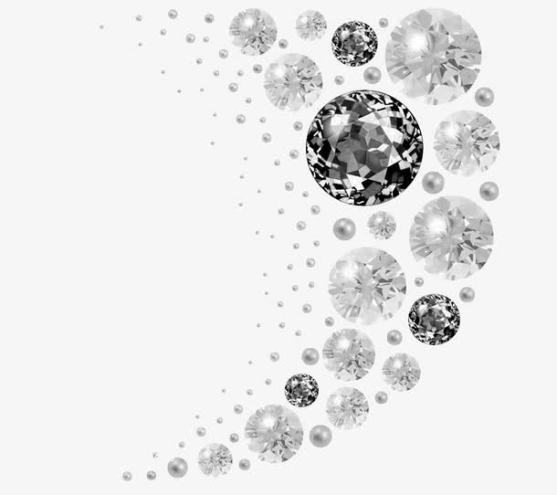 黑色钻石实物装饰边框免抠