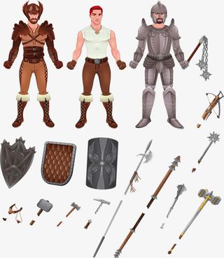 不同时代武士装备免抠
