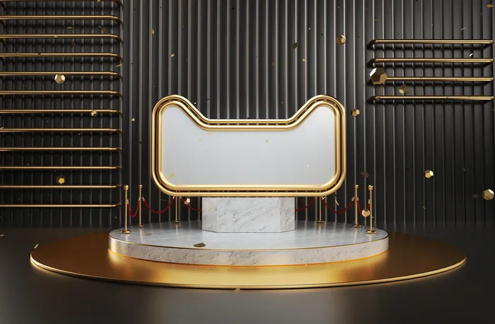 C4D，黑金，舞台，高端高清