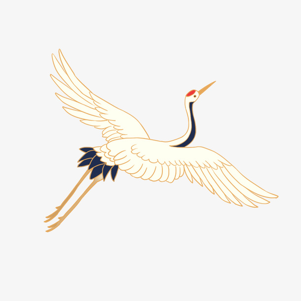 仙鹤 插画 丹顶鹤免抠手绘/卡通卡通元素