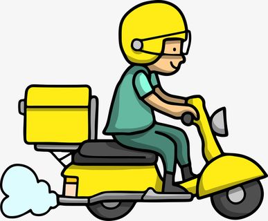 矢量黄色卡通风格外卖小哥免抠