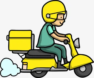 矢量黄色卡通风格外卖小哥免抠