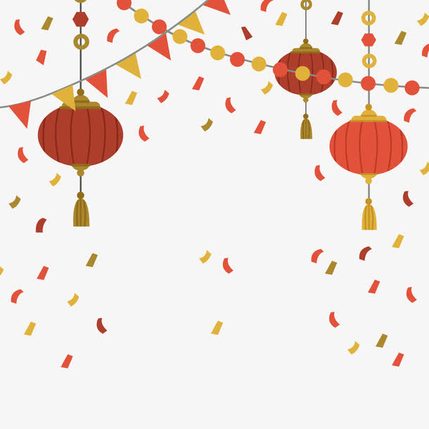 彩色的春节海报装饰边框免抠