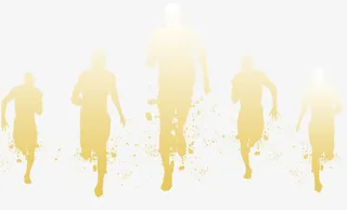 金色奔跑的人类设计免抠
