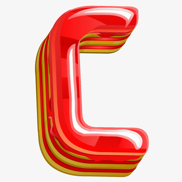 草莓果酱夹心字母C免抠