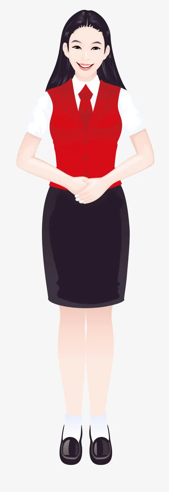 穿红衣服的客服小姐免抠