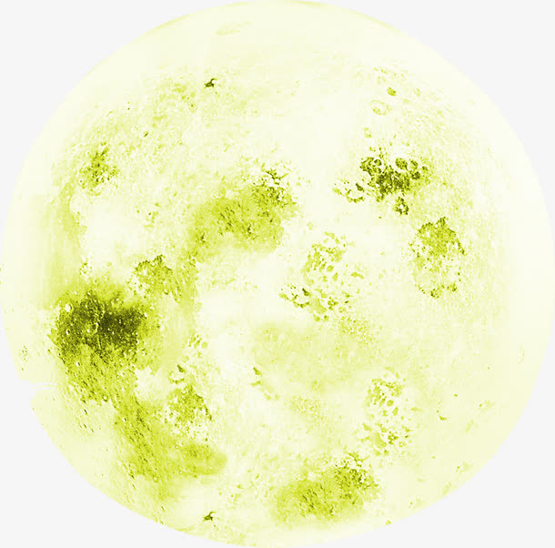 绿色月球七夕情人节免抠