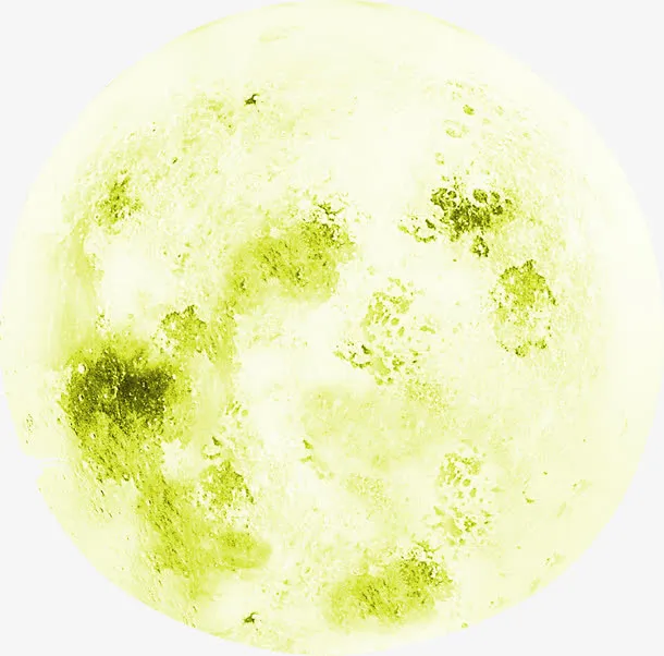 绿色月球七夕情人节免抠
