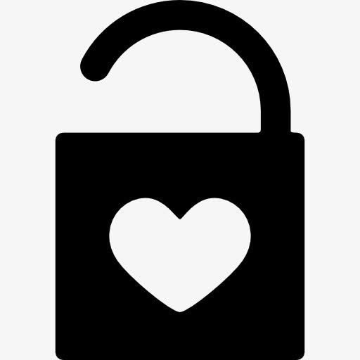打开锁的心图标免抠