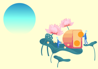 中秋简约插画风高清