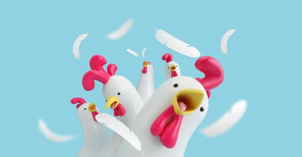 蓝色清新可爱鸭子免抠