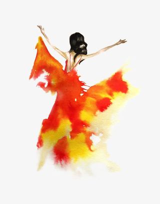 水彩创意人像手绘免抠