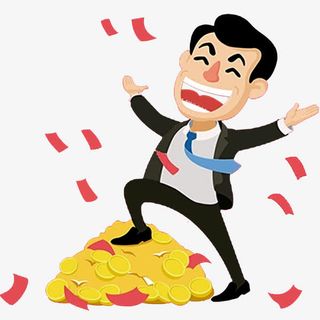 卡通金币红包男孩免抠