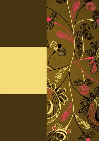 传统风格黄花纹邀请函矢量背景高清