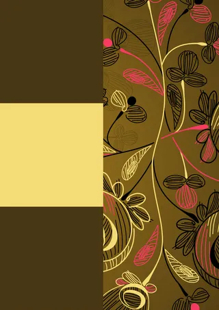 传统风格黄花纹邀请函矢量背景高清